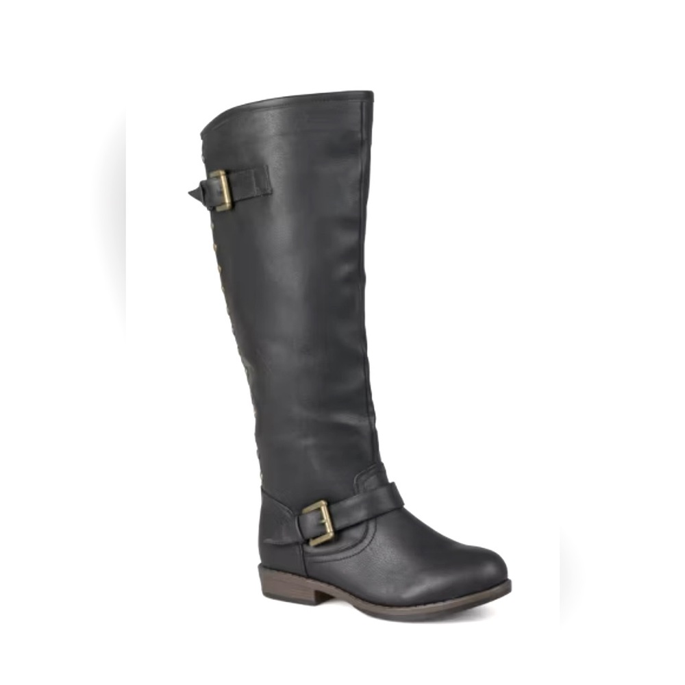 Journee Collection Women's Stacked Heel Riding Boots Thigh High